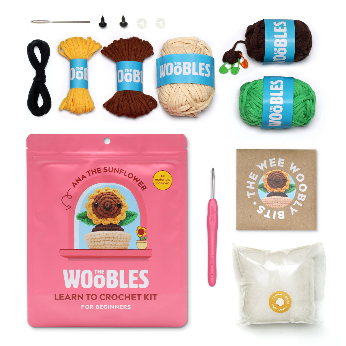 The Woobles - Ana the Sunflower Learn to Crochet Kit - Creativity