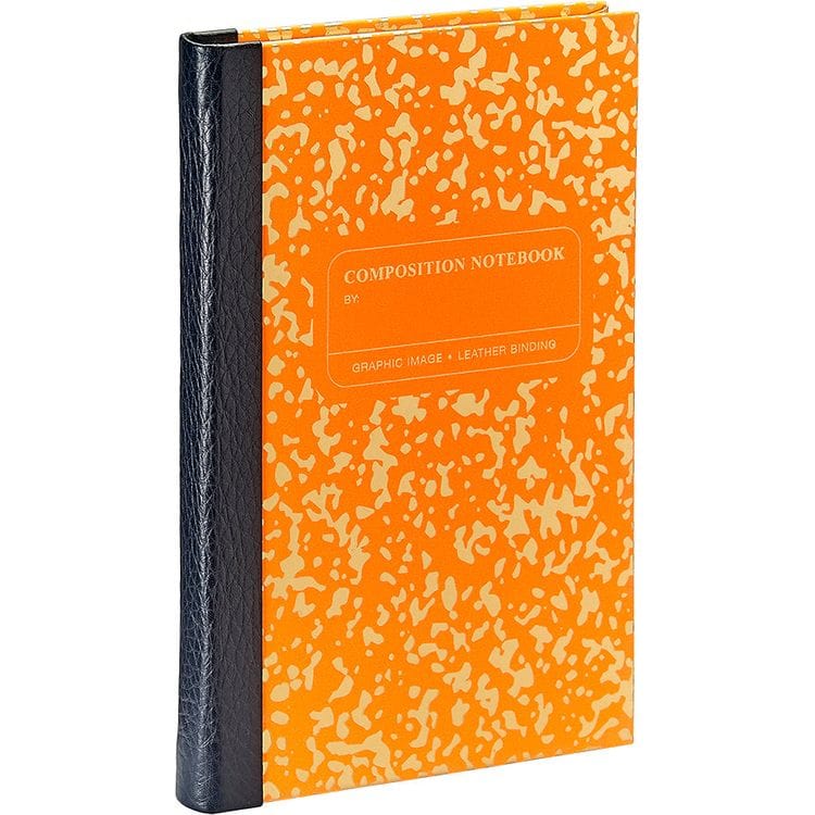 Graphic Image - Composition Notebook in Neon Orange/Gold Leather - Books