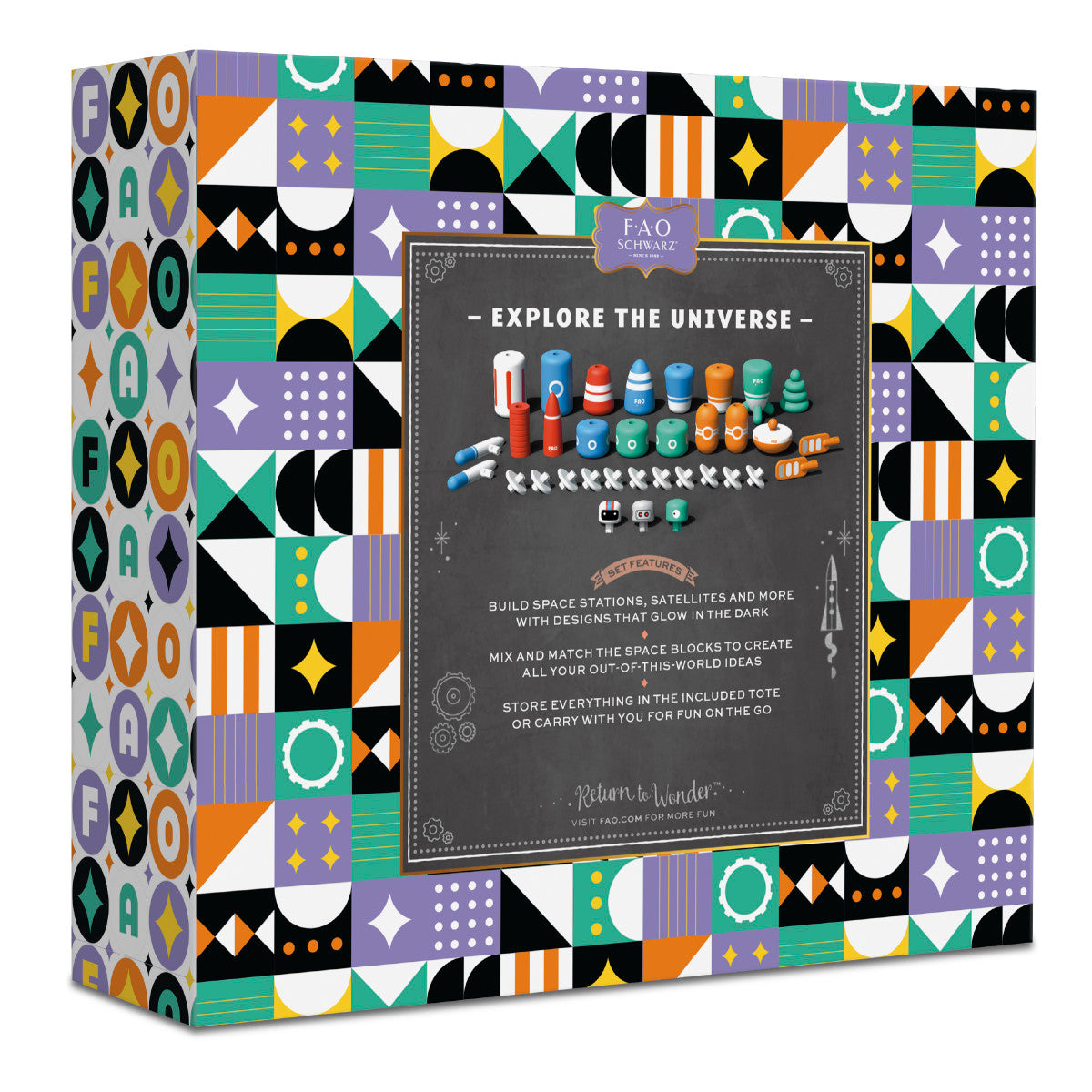 FAO Schwarz - Galaxy Glow Space Blocks Construction Set - Preschool