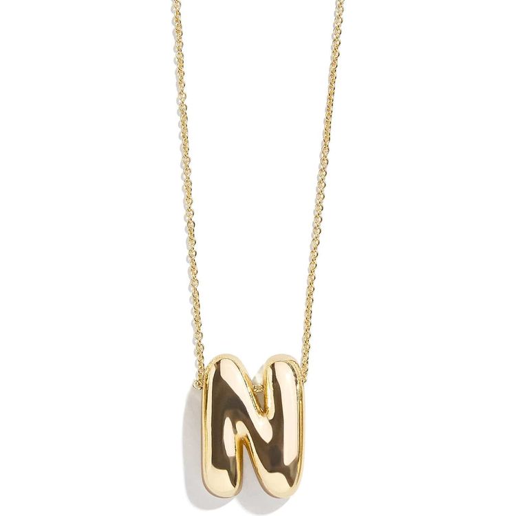 Minibar by BaubleBar - Gold Bubble Initial Necklace - N - Trend Accessories
