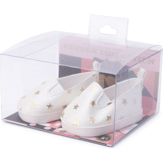 FAO Schwarz - My FAO Doll White Shoes with Gold Stars - My FAO Doll
