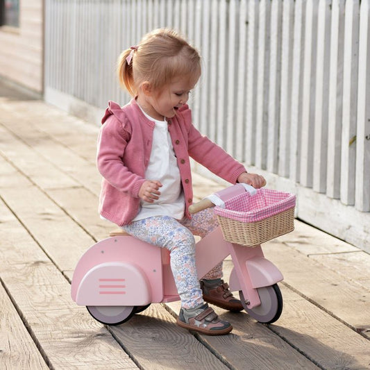 Tender Leaf Toys - Pink Scooter with Basket - Preschool
