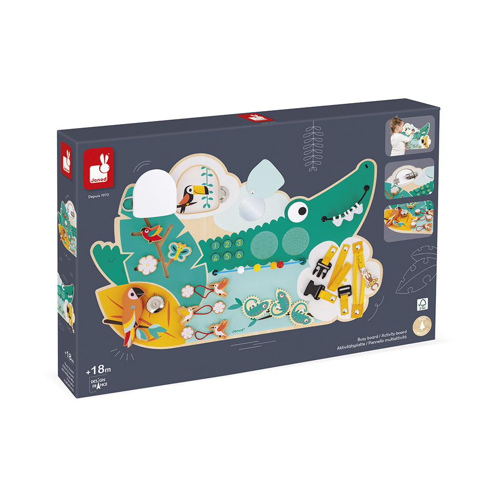 Janod - Tropik Crocodile Multi-Activity Busy Board - Infants