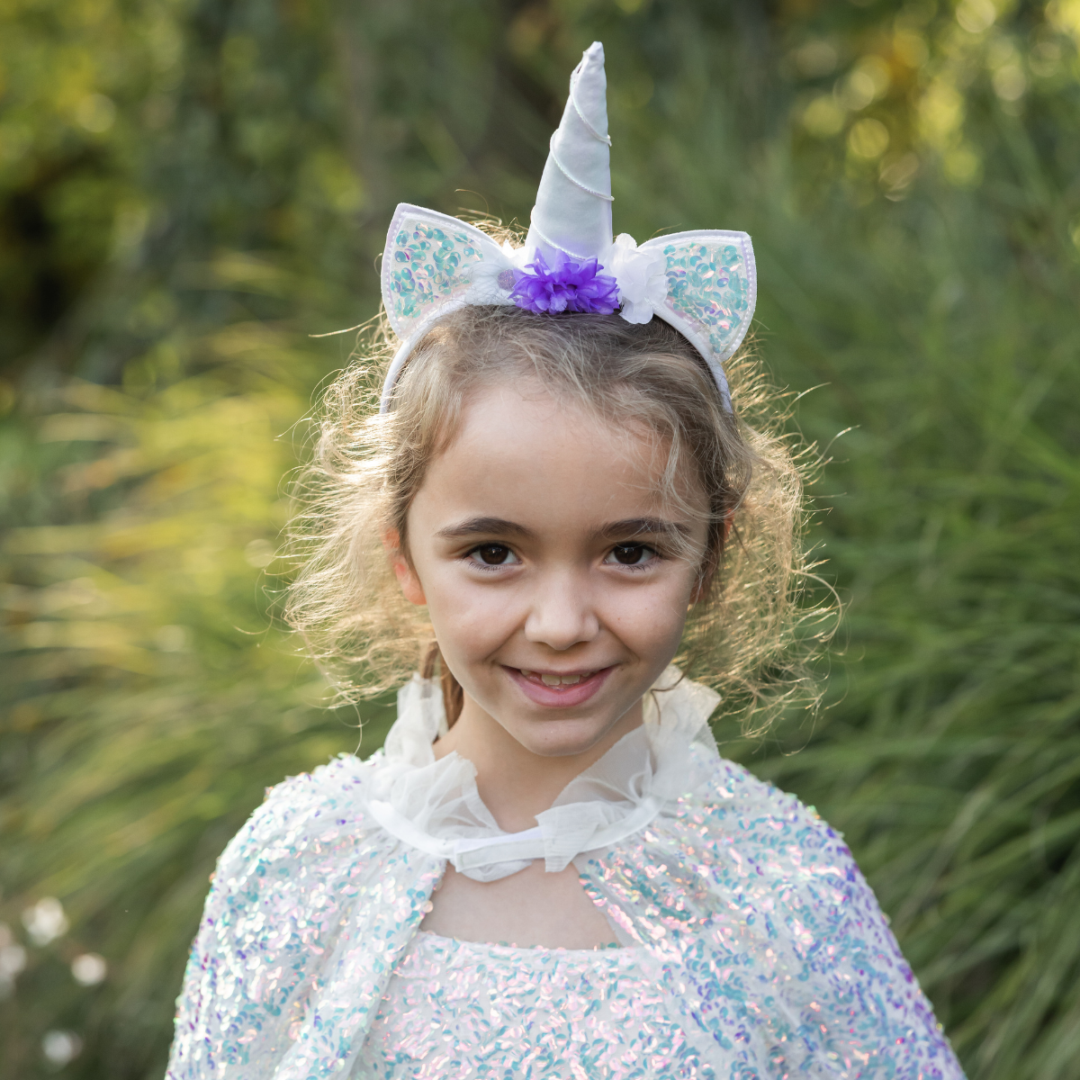 Great Pretenders - Unicorn Sparkle Cape and Headband - Size 4-6 Years - Dress up