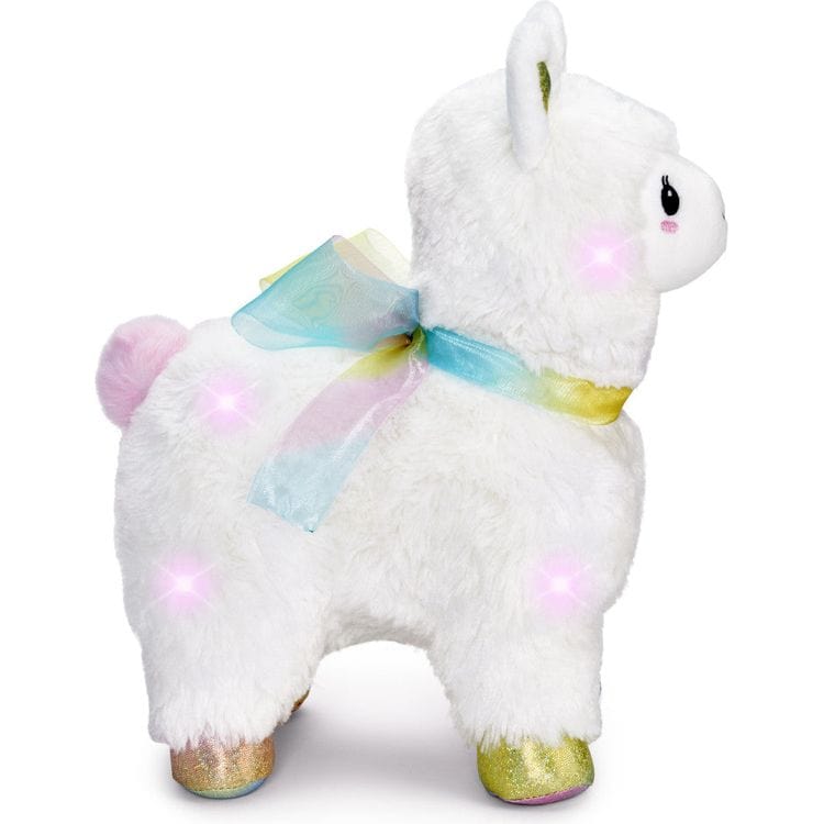 FAO Schwarz - 12" Glow Brights LED with Sound Alpaca Plush - Cream - Plush