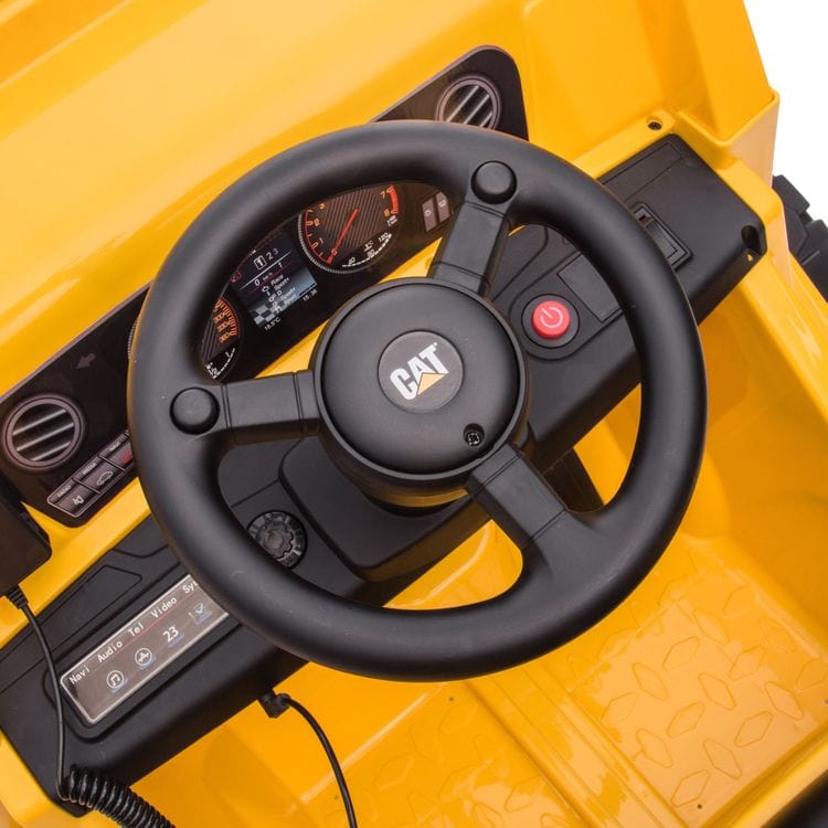 Freddo - 12V CAT Dump Truck 1-Seater Ride On - Yellow - Outdoor