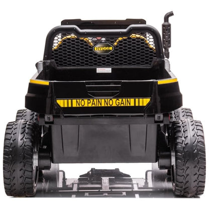 Freddo - 24V 4x4 Freddo Toys Tractor Trailer 2 Seater Ride on - Black - Outdoor