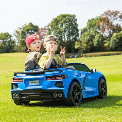 Freddo - 24V Chevrolet Corvette C8 2 Seater Ride on - Blue - Outdoor