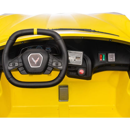 Freddo - 24V Chevrolet Corvette C8 2 Seater Ride on - Yellow - Outdoor