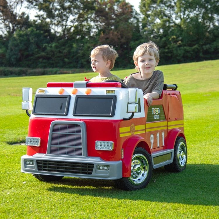 Freddo - 24V Freddo Fire Truck 2-Seater Ride on - Red - Outdoor