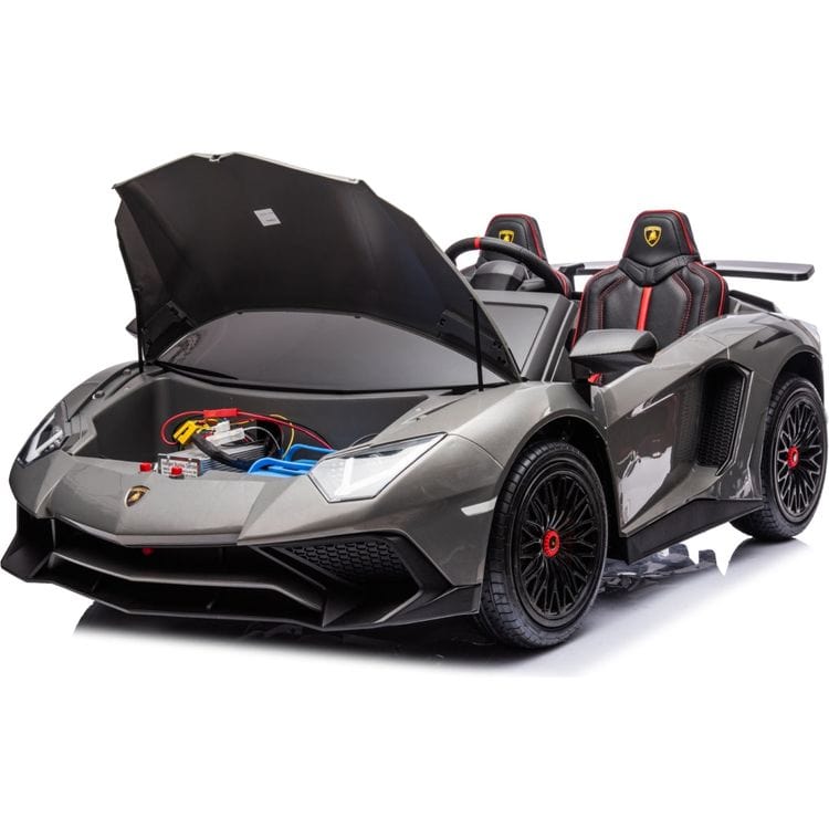 Freddo - 24V Lamborghini Aventador 2 Seater Ride on Car for Kids - Grey - Outdoor