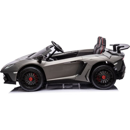 Freddo - 24V Lamborghini Aventador 2 Seater Ride on Car for Kids - Grey - Outdoor