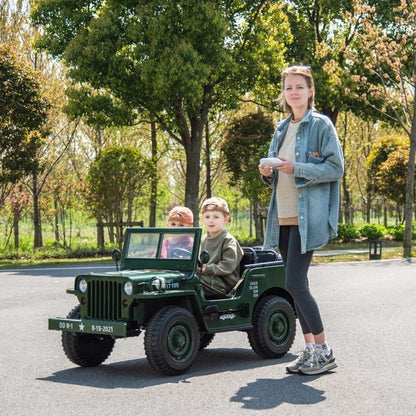 Freddo - 24V Military Jeep 3-Seater Electric Ride On - Outdoor