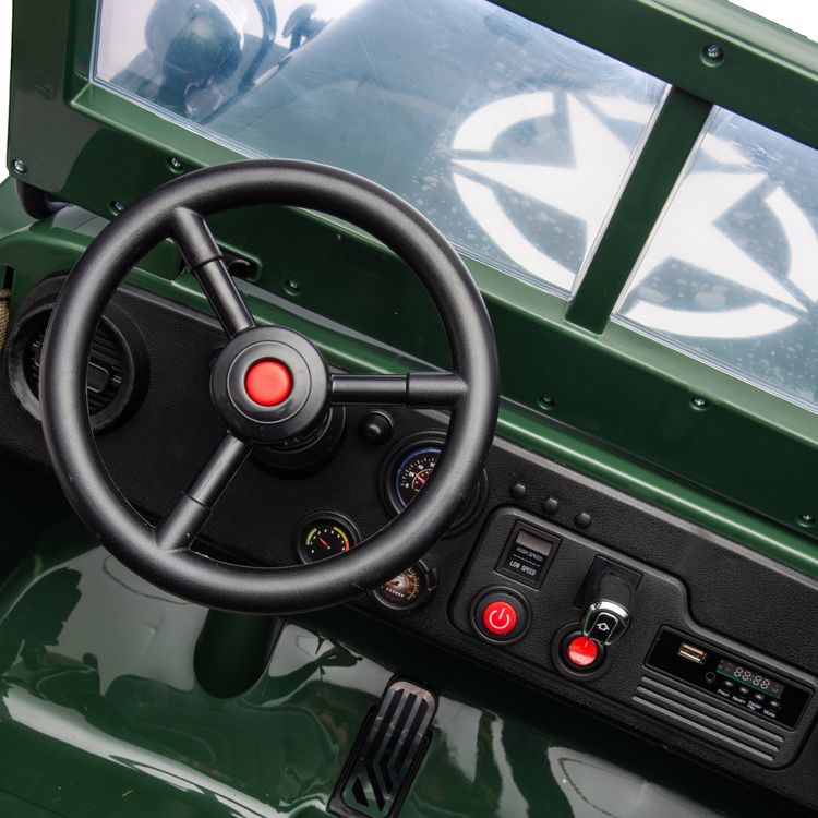 Freddo - 24V Military Jeep 3-Seater Electric Ride On - Outdoor