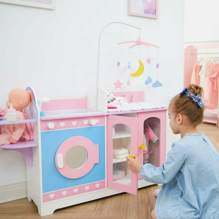 Teamson Kids - 6 in 1 Baby Doll Changing Station with Storage - Dolls