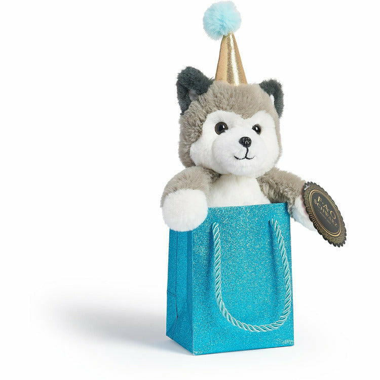 FAO Schwarz - 8" Plush Party Husky in a Bag - Plush