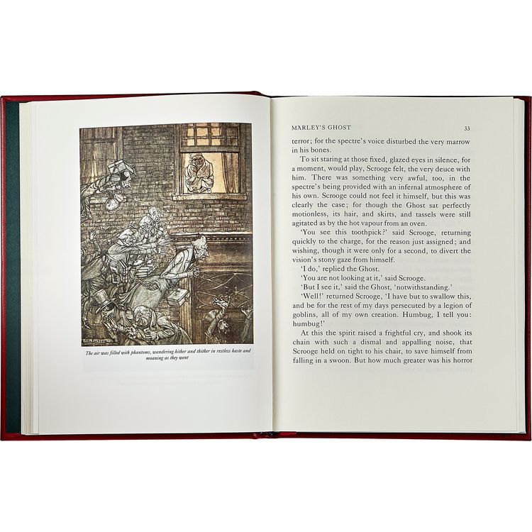 Graphic Image - A Christmas Carol Book in Red Bonded Leather - Books