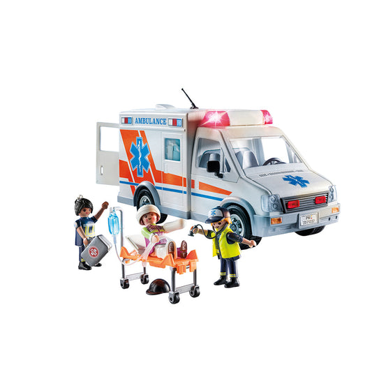 Playmobil - Ambulance with Lights, Accessories and 3 Figures - Preschool