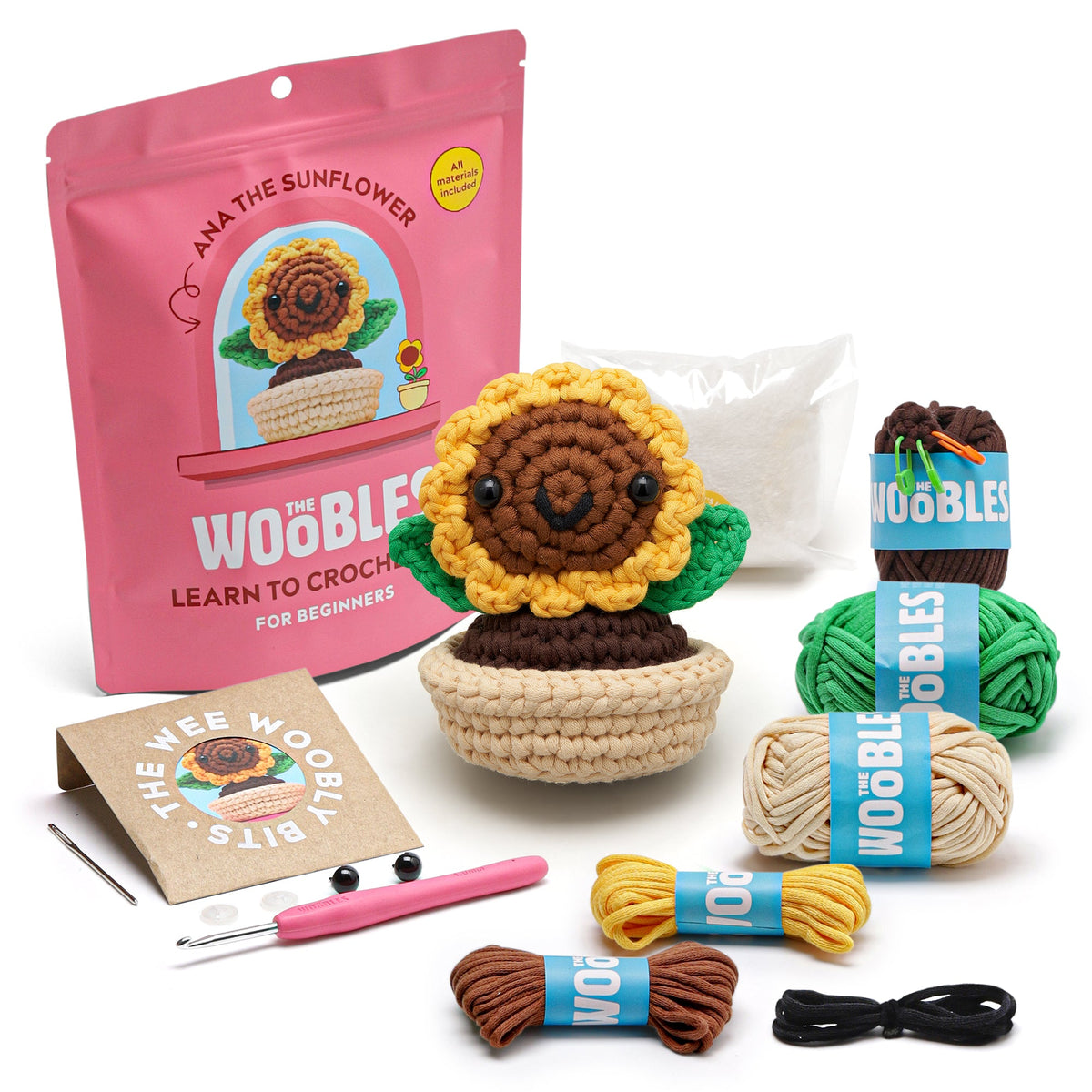 The Woobles - Ana the Sunflower Learn to Crochet Kit - Creativity