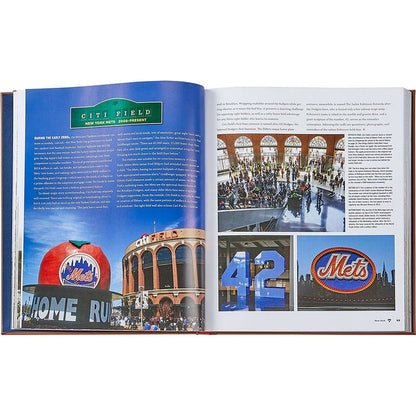 Graphic Image - "Ballparks Past and Present" Book in Tan Bonded Leather - Books
