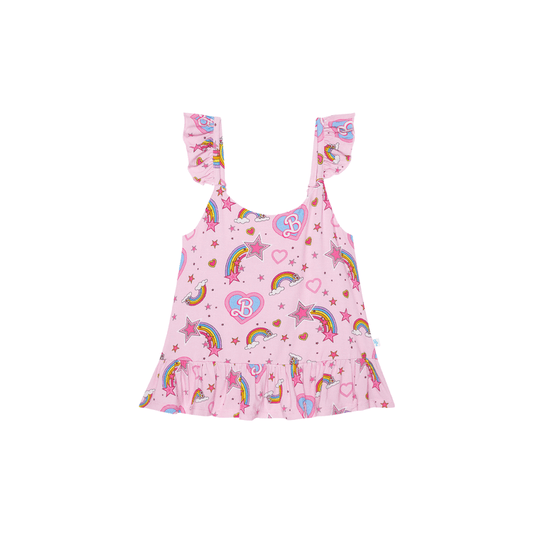 Posh Peanut - Barbie Star Power - Flutter Sleeve Ruffle Crop Top - World of Barbie