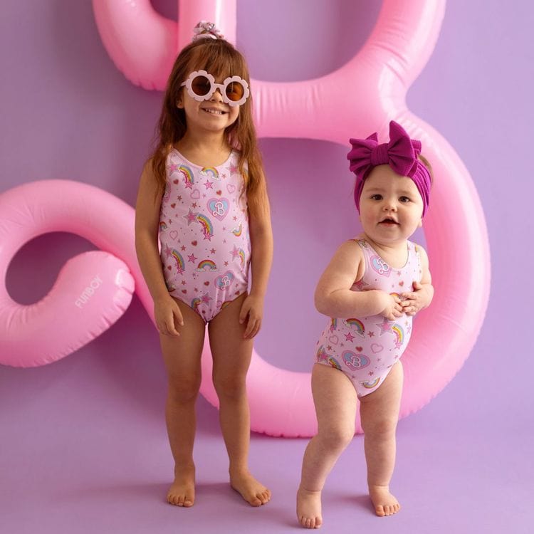 Posh Peanut - Barbie Star Power - Kids Reversible One Piece Swimsuit - World of Barbie