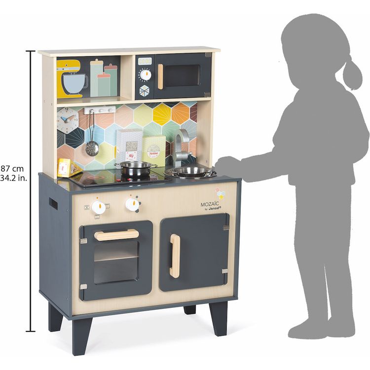 Janod - Big Wooden Mosaic Kitchen - Preschool
