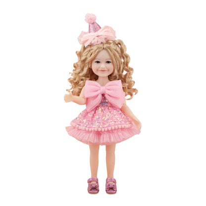 Ruby Red Fashion Friends - Birthday Siblies Doll - Fair Skin, Pink Dress - Dolls