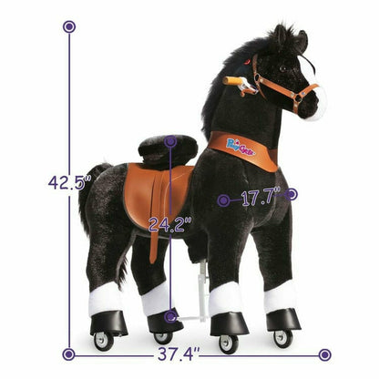 PonyCycle, Inc. - Black Model U Ride-On Horse - 7+ Years - Preschool