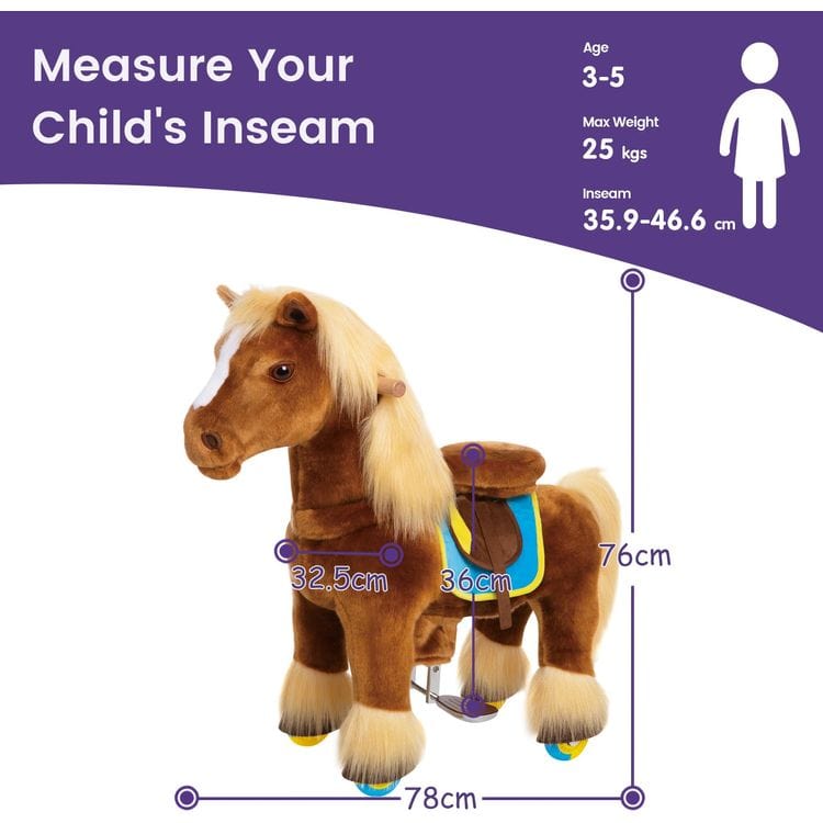 PonyCycle, Inc. - Brown Model X Ride-On Horse - 3-4 Years - Preschool