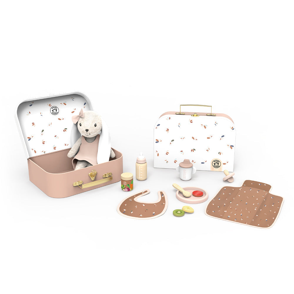 Speedy Monkey - Bunny Doll & Accessories Set with Suitcase - Dolls