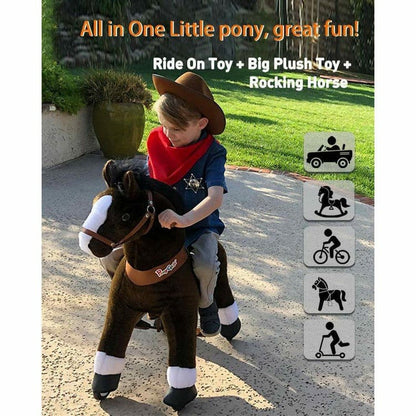 PonyCycle, Inc. - Chocolate Brown Model U Ride-On Horse - 4-7 Years - Plush