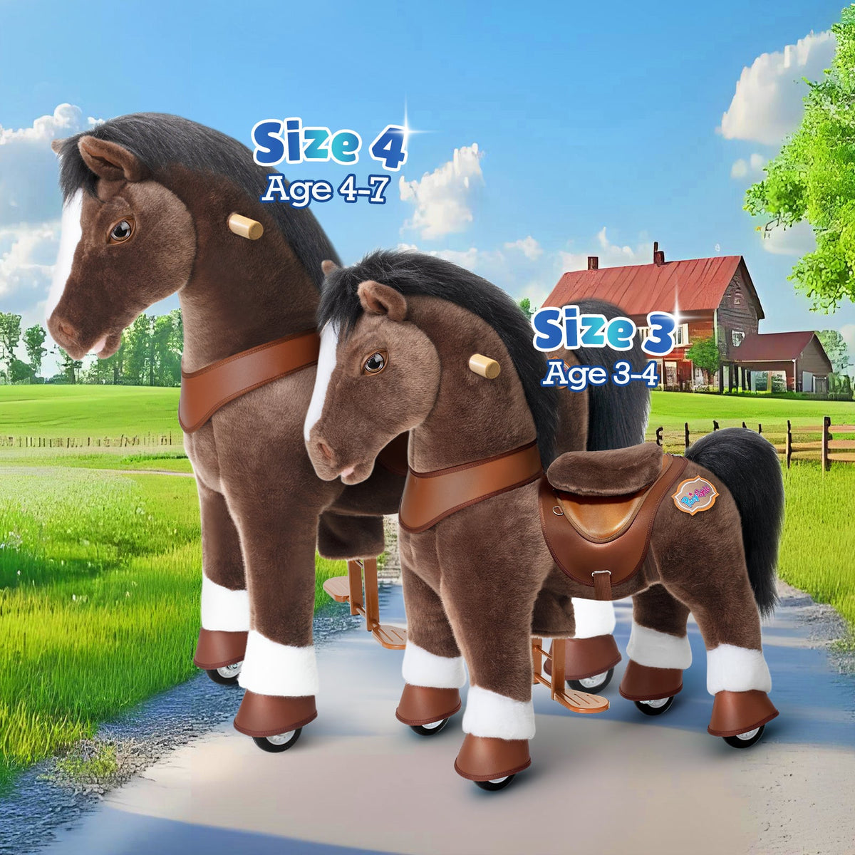 PonyCycle, Inc. - Chocolate Brown Model Y Horse Ride on Toy - 4-7 Years - Outdoor