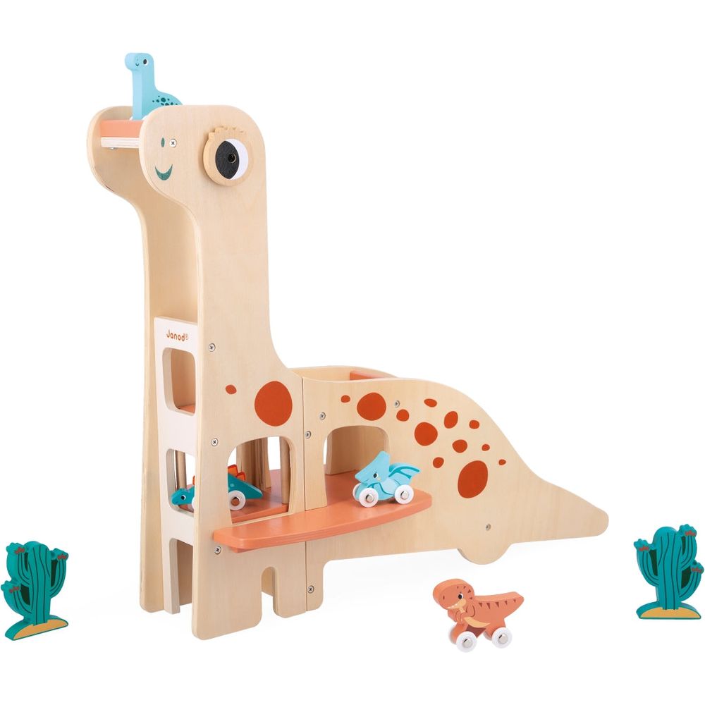 Janod - Dinosaur Garage Playset - Preschool