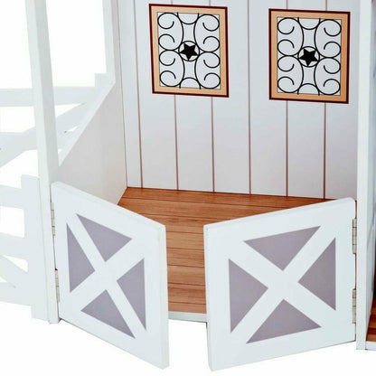Teamson Kids - Dreamland Farm House Dollhouse - White / Grey - Preschool