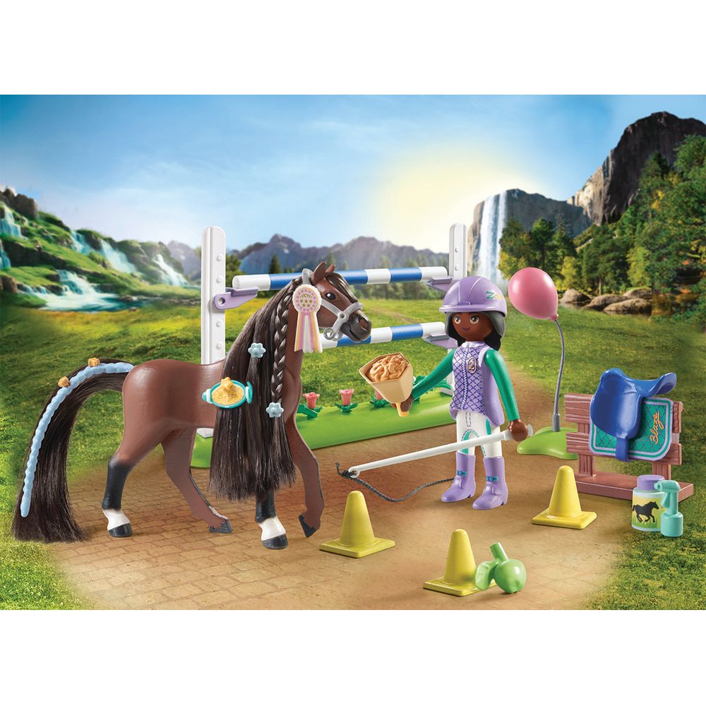 Playmobil - Equestrian Jumping Arena with Zoe and Blaze Playset - Preschool