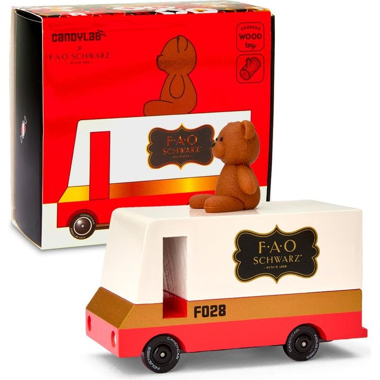 Candylab - FAO Schwarz Wooden Van with Teddy Bear Topper - Vehicles