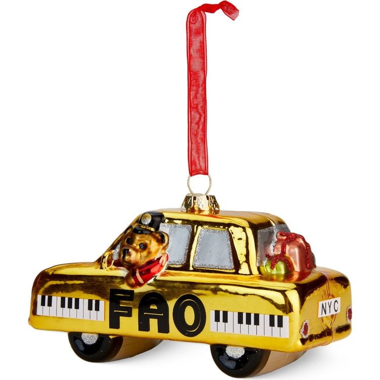 FAO Schwarz - FAO Taxi Glass Ornament - Holiday