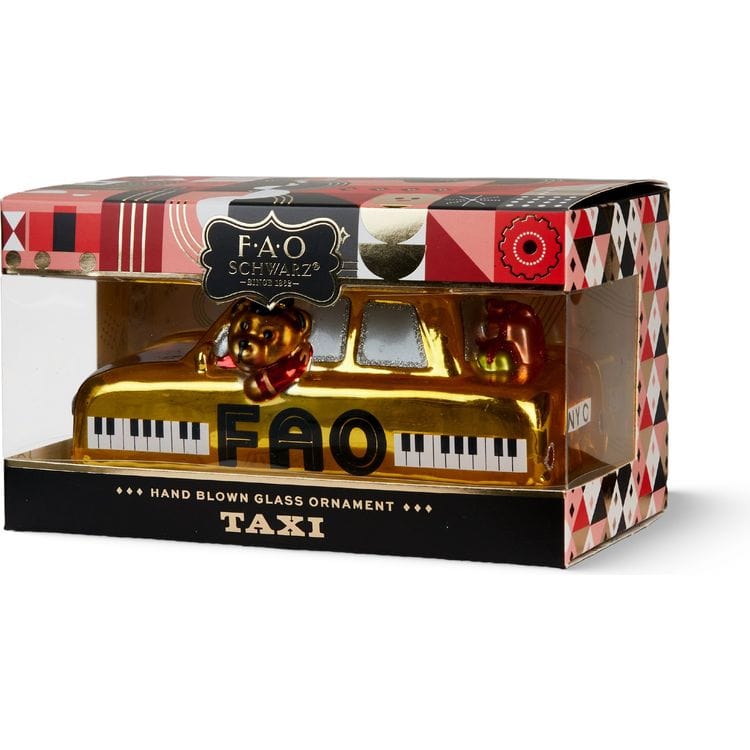 FAO Schwarz - FAO Taxi Glass Ornament - Holiday