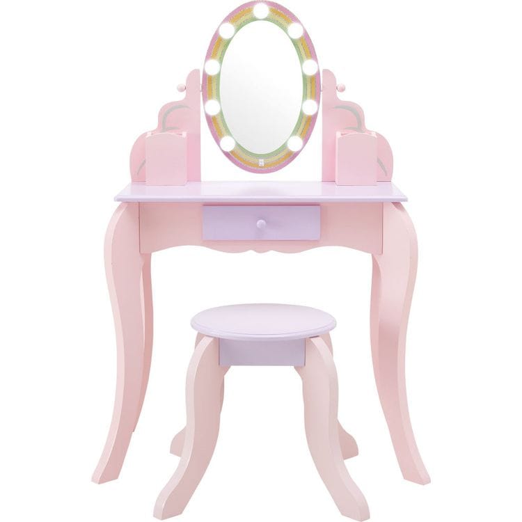 Teamson Kids - Fantasy Fields Little Princess Rapunzel Vanity with LED Mirror - Room Decor
