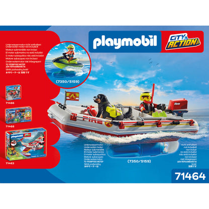 Playmobil - Fireboat with Water Scooter Playset - Preschool