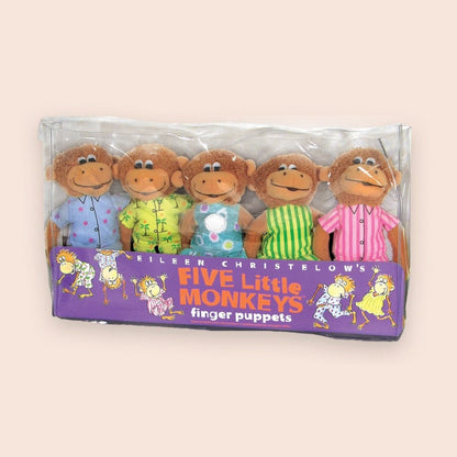MerryMakers - Five Little Monkeys Finger Puppet Playset - Plush