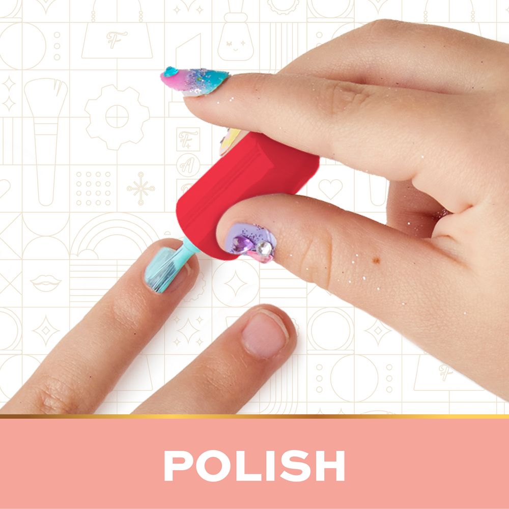 FAO Schwarz - Glitz & Glam Nail Studio Custom Press-On Nail Kit - Fashion Activity and Roleplay