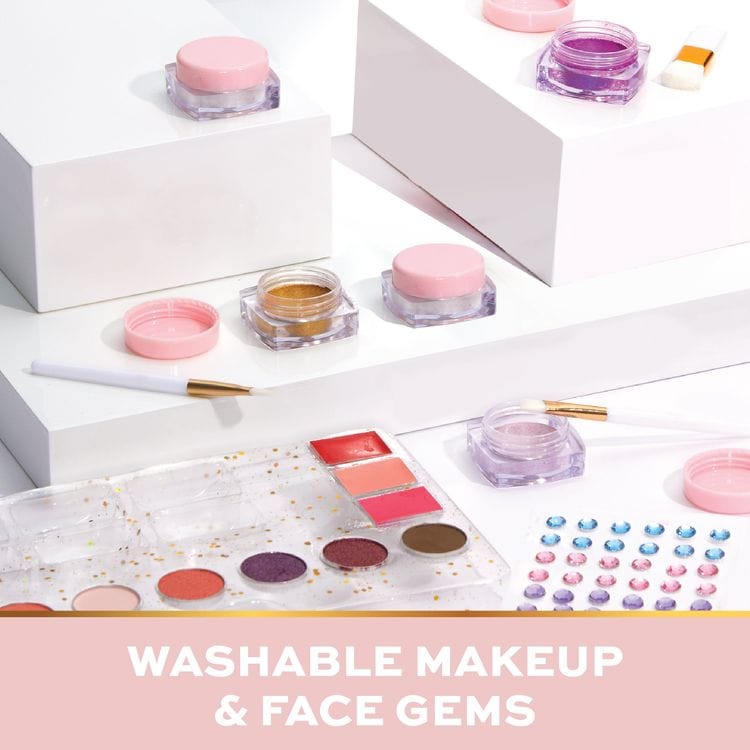 FAO Schwarz - Glitz & Glam Portable Vanity Makeup Case - Fashion Activity and Roleplay