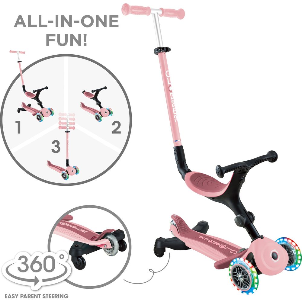 Globber - Go Up Active 360 Scooter - Pastel Pink - Outdoor