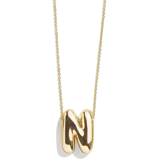 Minibar by BaubleBar - Gold Bubble Initial Necklace - N - Trend Accessories