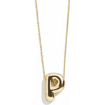 Minibar by BaubleBar - Gold Bubble Initial Necklace - P - Trend Accessories