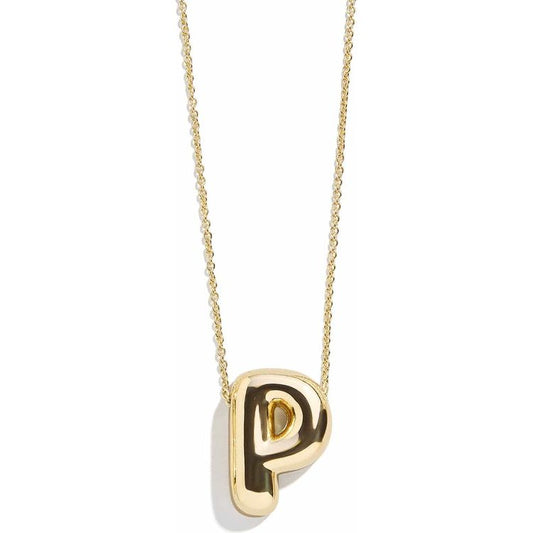 Minibar by BaubleBar - Gold Bubble Initial Necklace - P - Trend Accessories