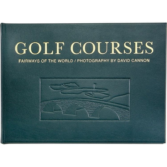 Graphic Image - "Golf Courses: Fairways of the World" Book in Green Bonded Leather - Books