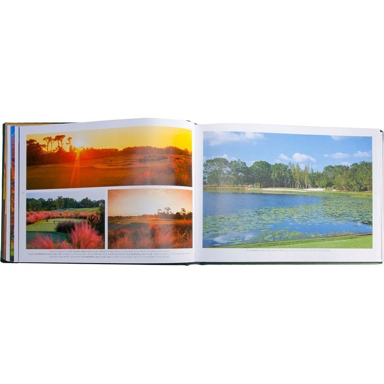 Graphic Image - "Golf Courses: Fairways of the World" Book in Green Bonded Leather - Books